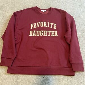 Favorite Daughter Maroon Sweatshirt with Cream Lettering